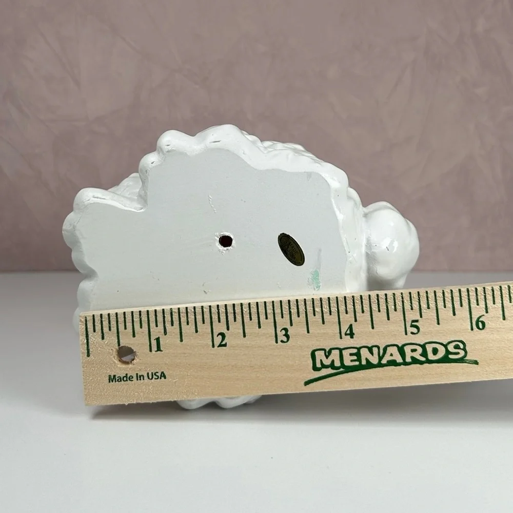HomeGoods White Poodle Figurine with Red HomeGoods Bag